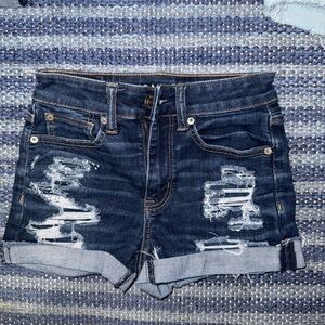 American Eagle Outfitters Blue Distressed Jean Shorts sz 00